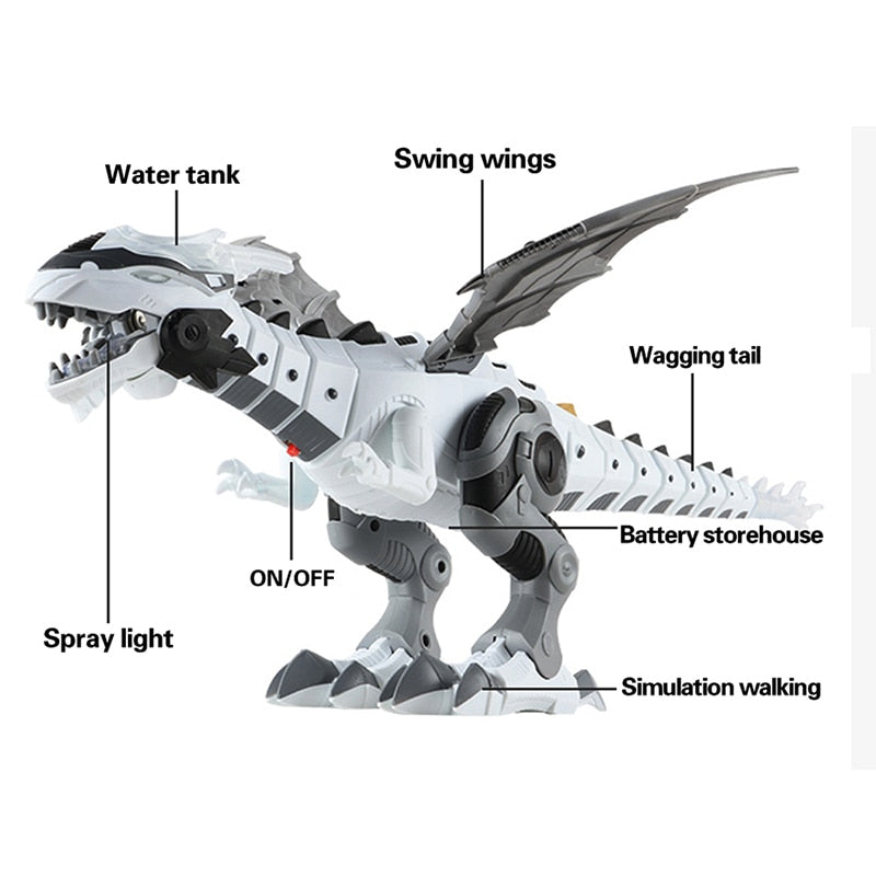 Big Spray Dinosaurs Robot Pterosaurs Cartoon Walking Swing Animal Model Electronic Intelligent Dinosaurio Toys Gift For Children